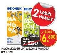 Promo Harga INDOMILK Susu UHT Melon, Mangga per 2 pcs 190 ml - Superindo