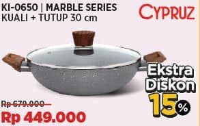 Promo Harga Cyprus KI-0650 | Marbles Series Kuali + Tutup 30 cm  - COURTS
