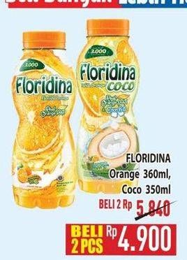 Promo Harga Floridina Juice Pulp Orange Orange, Coco 350 ml - Hypermart