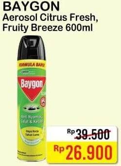 Promo Harga BAYGON Insektisida Spray Citrus Fresh, Fruity Breeze 600 ml - Alfamart