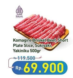 Promo Harga Komagire Brisket Beef/Short Plate Slice/Sukiyaki/Yakiniku  - Hypermart