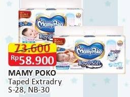 Promo Harga Mamy Poko Perekat Royal Soft NB30, S28 28 pcs - Alfamart