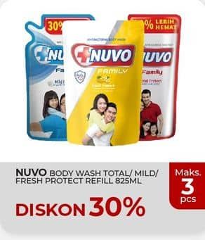 Promo Harga Nuvo Body Wash Total Protect, Mild Protect, Fresh Protect 825 ml - Yogya