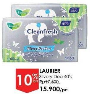 Promo Harga Laurier Pantyliner Cleanfresh Silvery Deo Care 40 pcs - Guardian
