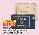 Promo Harga Pokana Flou Pembalut SAP Ultrathin 0,7 mm Heavy Wings 34 Cm, Medium Wings 30 Cm 6 pcs - Alfamart