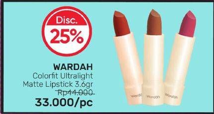Promo Harga Wardah Colorfit Ultralight Matte Lipstick 3 gr - Guardian