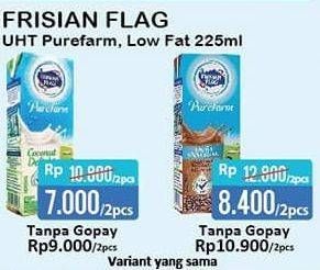 Promo Harga FRISIAN FLAG Susu UHT Purefarm Low Fat per 2 pcs 225 ml - Alfamart