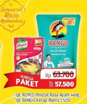 Promo Harga ROYCO Penyedap Rasa 460gr + BANGO Kecap Manis 1525gr  - Lotte Grosir