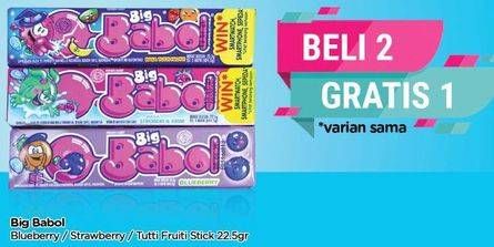 Promo Harga BIG BABOL Candy Gum Blueberry, Strawberry, Tutti 22 gr - TIP TOP