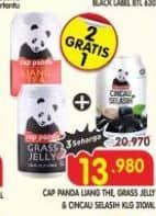 Promo Harga Cap Panda Minuman Kesehatan Liang Teh, Cincau, Cincau Selasih 310 ml - Superindo