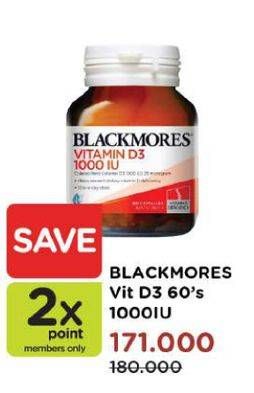 Promo Harga BLACKMORES Vitamin D3 1000IU 60 pcs - Watsons