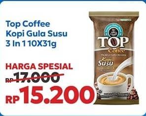Promo Harga Top Coffee Kopi Susu per 10 sachet 31 gr - Indomaret