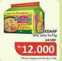 Promo Harga SEDAAP Mie Kuah Soto per 5 pcs 75 gr - Alfamidi