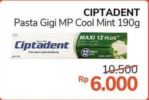 Promo Harga CIPTADENT Pasta Gigi Maxi 12 Plus Cool Mint 190 gr - Alfamidi