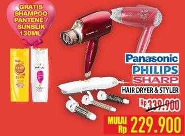 Promo Harga Panasonic, Philips, Sharp Hair Dryer & Styler  - Hypermart
