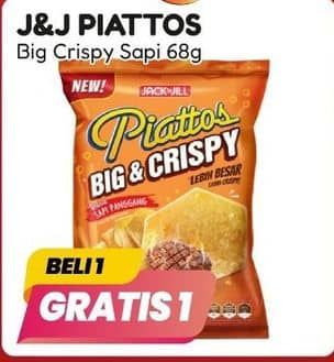 Promo Harga Piattos Snack Kentang Big Crispy Sapi Panggang 68 gr - Alfamart