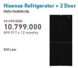 Promo Harga HISENSE RQ561N4IWBU/BL | Refrigerator 2 Door 520 L  - Electronic City