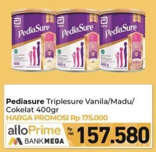 Promo Harga Pediasure Triplesure Vanila, Madu, Cokelat 400 gr - Carrefour