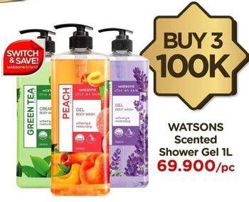 Promo Harga WATSONS Scented Shower Gel per 3 botol 1000 ml - Watsons