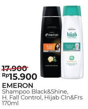 Promo Harga EMERON Shampoo Black Shine, Hair Fall Control, Hijab Clean Fresh 170 ml - Alfamart