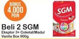 Promo Harga SGM Eksplor 3+ Susu Pertumbuhan Coklat, Madu, Vanila per 2 box 900 gr - Alfamart
