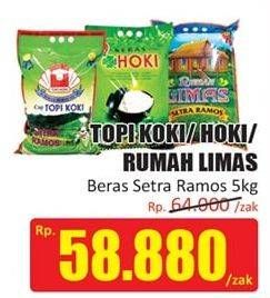 Promo Harga TOPI KOKI/ HOKI/ RUMAH LIMAS Beras Setra Ramos 5 kg  - Hari Hari