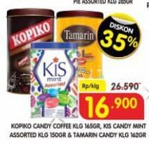 Promo Harga Kopiko Coffee Candy/KIS Candy Mint/Tamarin Permen Sari Asem   - Superindo