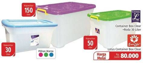 Promo Harga LIVING L Container Box 30 ltr - Lotte Grosir