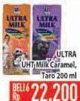 Promo Harga ULTRA MILK Susu UHT Taro, Caramel per 6 pcs 200 ml - Hypermart