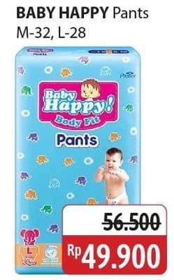 Promo Harga Baby Happy Body Fit Pants M32, L28 28 pcs - Alfamidi