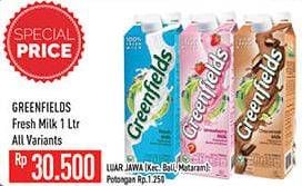 Promo Harga GREENFIELDS Fresh Milk All Variants 1000 ml - Hypermart