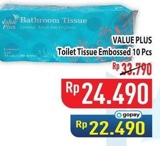 Promo Harga Value Plus Toilet Tissue Embossed 10 roll - Hypermart