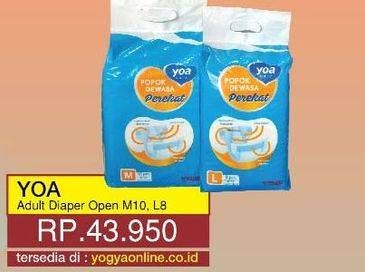Promo Harga YOA Adult Diapers M10, L8  - Yogya