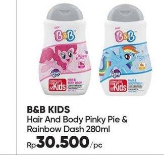 Promo Harga B&B KIDS Hair & Body Wash Little Pony Rainbow Dash, Little Pony Pinkie Pie 280 ml - Guardian