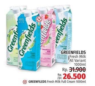 Promo Harga Greenfields Fresh Milk All Variants 1000 ml - LotteMart