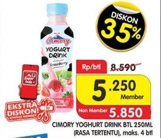 Promo Harga CIMORY Yogurt Drink Rasa Tertentu 250 ml - Superindo