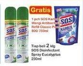 Promo Harga SOS Disinfectant Spray Eucalyptus 250 ml - Indomaret