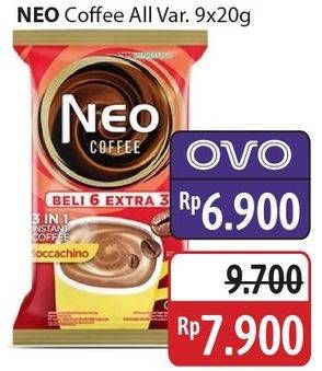 Promo Harga Neo Coffee 3 in 1 Instant Coffee All Variants per 10 pcs 20 gr - Alfamidi