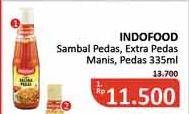 Promo Harga INDOFOOD Sambal Pedas, Ekstra Pedas, Pedas Manis 335 ml - Alfamidi