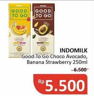 Promo Harga INDOMILK Good To Go Banana Strawberry, Chocolate Avocado 250 ml - Alfamidi