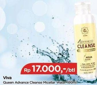 Promo Harga VIVA Queen Advanced Cleanse Micellar Water 100 ml - TIP TOP