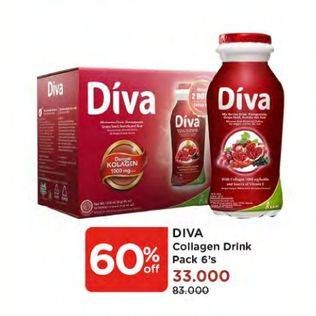 Promo Harga DIVA Minuman Collagen High Vit. E Mix Berries 80 Ml 6 pcs - Watsons