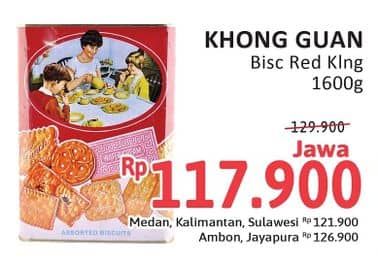 Promo Harga Khong Guan Assorted Biscuit Red Mini, Persegi 1600 gr - Alfamidi