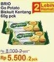 Promo Harga SIANTAR TOP GO Potato Biskuit Kentang Original 60 gr - Indomaret