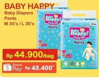 Promo Harga Baby Happy Body Fit Pants M34, L30 30 pcs - Indomaret