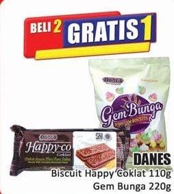 Promo Harga DANES Biscuit Happy Coklat 110g, Gem Bunga 220g  - Hari Hari