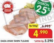 Promo Harga Ayam Dada Boneless per 100 gr - Superindo