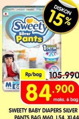 Promo Harga Sweety Silver Pants L54, M60, XL44 44 pcs - Superindo