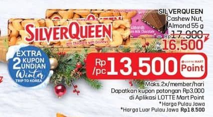 Promo Harga Silver Queen Chocolate Cashew, Almonds 58 gr - LotteMart