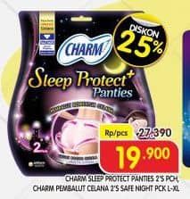 Promo Harga Charm Sleep Protect Plus Panties L-XL 2 pcs - Superindo